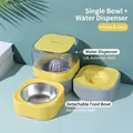 Automatische gele waterdispenser 1,8L en 304 roestvrijstalen voerbak voor huisdieren - Enkele Bak (Geel+Grijs) / Geel-Grijs