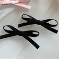 Elegantes Set aus schwarzen Samt-Haarschleifen im süßen Retro-Stil für Damen - 1 (schwarz) / Standard