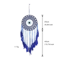 Blauer handgefertigter Traumfänger mit Federn und Evil Eye Motiv, 25cm Durchmesser - Ms9514 Messer Mit Bösem Blick / Wie abgebildet