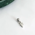 Minimalist DIY silver alphabet pendant featuring the letter F in a polished finish - Letter Pendant (F) / Silver