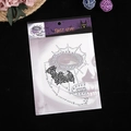 Halloween face gems with black bat and silver spider web designs on card packaging - White & Black Spiderweb