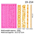 Molde de silicona rosa con cuatro relieves de enredaderas vintage para bordes de tarta - Modelo 1#19-214 / Rosa