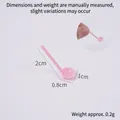 Miniature pink dollhouse spoon model, 2cm long plastic toy kitchen accessory with size scale - Pink