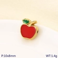 Roter Apfel-Anhänger aus vergoldetem Edelstahl mit Emaille für DIY-Schmuck - Roter Apfel Stil (KLJ10188-ZLA)
