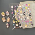 3D relief nail art stickers featuring sweet cartoon cat patterns and heart designs - Feb-859