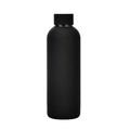 Matte black double-walled insulated stainless steel sports water bottle with a flat lid - Ink Black