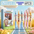 Set di 6 simpatiche penne gel cancellabili Labubu con inchiostro blu per studenti - 6 Pezzi Stile Forma di Mostro (Penna Cancellabile)