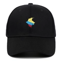 Cappellino da baseball nero in cotone con ricamo mappa Colombia e visiera curva - Regolabile / Nero