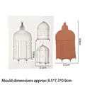 Molde de silicona jaula de pájaros para chocolate, 8,5x7,3x0,9cm, accesorio repostería - Gris
