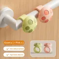 Pink and green silicone mushroom door handle bumpers for silent wall protection - Green + Pink (2 Pack)