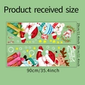 Detailed size layout of Christmas wall stickers featuring Santa and Snowman, 90cm wide - 29x90cm*2pcs