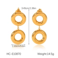 Detaillierte technische Zeichnung mit Maßen und Größe der 18K vergoldeten Creolen - Goldener Stil (HC-E10870)