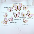 Pink butterfly cake topper set with gold foil edges in multiple sizes for DIY dessert decor - Pink Outline Butterfly Material Kit