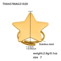 Detaillierte Größentabelle für sternförmigen 18k vergoldeten Edelstahlring mit Maßen - Goldene Sterne Schlichter Ring - Größe 7 (TXA457)