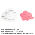 White silicone cloud mold with smiling face design and pink clay finish sample - Number 2 / Gray