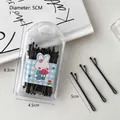 Dimensions of 5cm black hair clips and cylinder packaging shown with size annotations - 3# Flower Rabbit Straight Pins 30Pcs Box