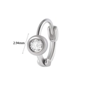 Silver butterfly hoop earring with 2.94mm round clear zircon stone inlay detail - #9 Minimalist Zircon Style