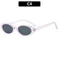 Gafas de sol ovaladas vintage con montura morada transparente y lentes gris oscuro - Marco Morado Transparente Lente Gris