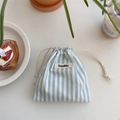 Sacchetto a coulisse a righe verdi con etichetta Sozakka per piccoli accessori - Strisce verdi