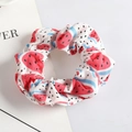 Cute white scrunchie with summer watermelon print and vibrant fruit patterns - 18# White Watermelon