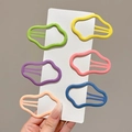 Set of 6 wavy colorful hair clips in green, yellow, purple, pink, orange, and blue - 73# Spring Color Glossy Cloud Set of 6