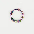 Regenbogenfarbener Edelstahl-Anti-Angst-Ring mit beweglichen Perlen zum Stressabbau - US 5 / Regenbogen (Edelstahl)