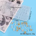 Silicone alphabet mold for DIY resin crafts with 21x11.4cm dimensions and 0.5cm letter height - Model 60-606