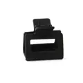 Detail of matte black square hair claw with a durable metal spring mechanism - Black