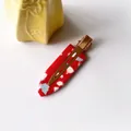 Minimalist red marble acetate duckbill hair clip with golden metal clasp for women - 34# Acetate 7cm Seamless Clip