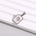 Zilveren stalen ketting met witte Maagd sterrenbeeld hanger van 13mm bij 10mm - Maagd / 10*13mm