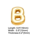 Polished gold 3D letter B charm pendant for DIY bracelets and necklaces, 16mm height - Gold B