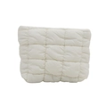 Minimalist white quilted clutch bag with soft padded lattice texture and clean aesthetic - White