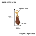 Brown enamel fist charm in 18k gold plated stainless steel with 3cm height specs - D189-5 Gold Figa Hand Pendant (Coffee) 1PC