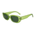 Retro rectangle sunglasses with jelly green translucent frames and dark lenses - Green Frame / Green Lens