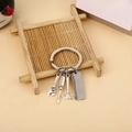Father's Day stainless steel keychain with papa tag, mini wrench, hammer and screwdriver tools - Papa Silver