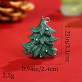 Glittery green Christmas tree resin pendant with color dots and size specifications - Green Glitter Christmas Tree