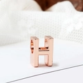 Rose gold letter H charm bead for DIY bracelets with a polished metallic finish - Letter H / Rose Gold