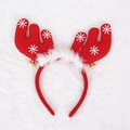 Christmas reindeer antler headband with white snowflakes, feathers and golden bells - TK10 (Feather Bell Antler Headband)