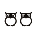 Minimalist black hollow owl earrings in matte stainless steel with cute animal design - Matte Black (Owl Shape)