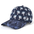 Modische blaue Baseballkappe mit Schwanenprints und einem stilvollen Camouflage-Schirm - Verstellbar / Marineblau