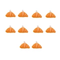 Detailed view of 10 mini resin croissant charms with rings for jewelry DIY projects - 8# Triangle Bread