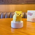 Cute low-poly yellow resin dog figurine with white base for home and car desktop decor - Wood Style Pastoral Dog