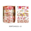 Pastoral floral washi tape set with 5 rolls of decorative masking tapes in gift box - Spring Blossoms-12