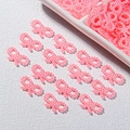 Pink ABS imitation pearl bow charms for DIY phone cases and craft decorations - 1x1.8cm / Peach Pink