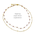 Zweilagige goldene Amethyst-Perlenkette mit Kettenlängen von 40+5 cm und 45+5 cm - Naturstein Perlen