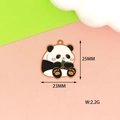 Panda charm detail with measurements: 25mm height, 23mm width, and 2.2g weight - Eating Bamboo Panda