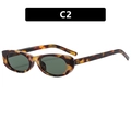 Occhiali da sole vintage ovali cat-eye con montatura tartarugata ambra e lenti verdi C2 - Montatura Tartarugata Lenti Verdi