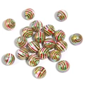 Perline natalizie in acrilico con strisce a spirale rosso verde bianco per gioielli fai da te - 16mm / Perla a Strisce di Natale