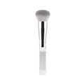 Professioneller silberner Grundierungspinsel mit dichten grauen Borsten für das Make-up - Flacher Griff Runder Kopf - Silber