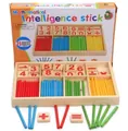 Set matematico educativo in legno con bastoncini colorati e blocchi numerati in legno - Bastoncini per contare (Scatola colorata)